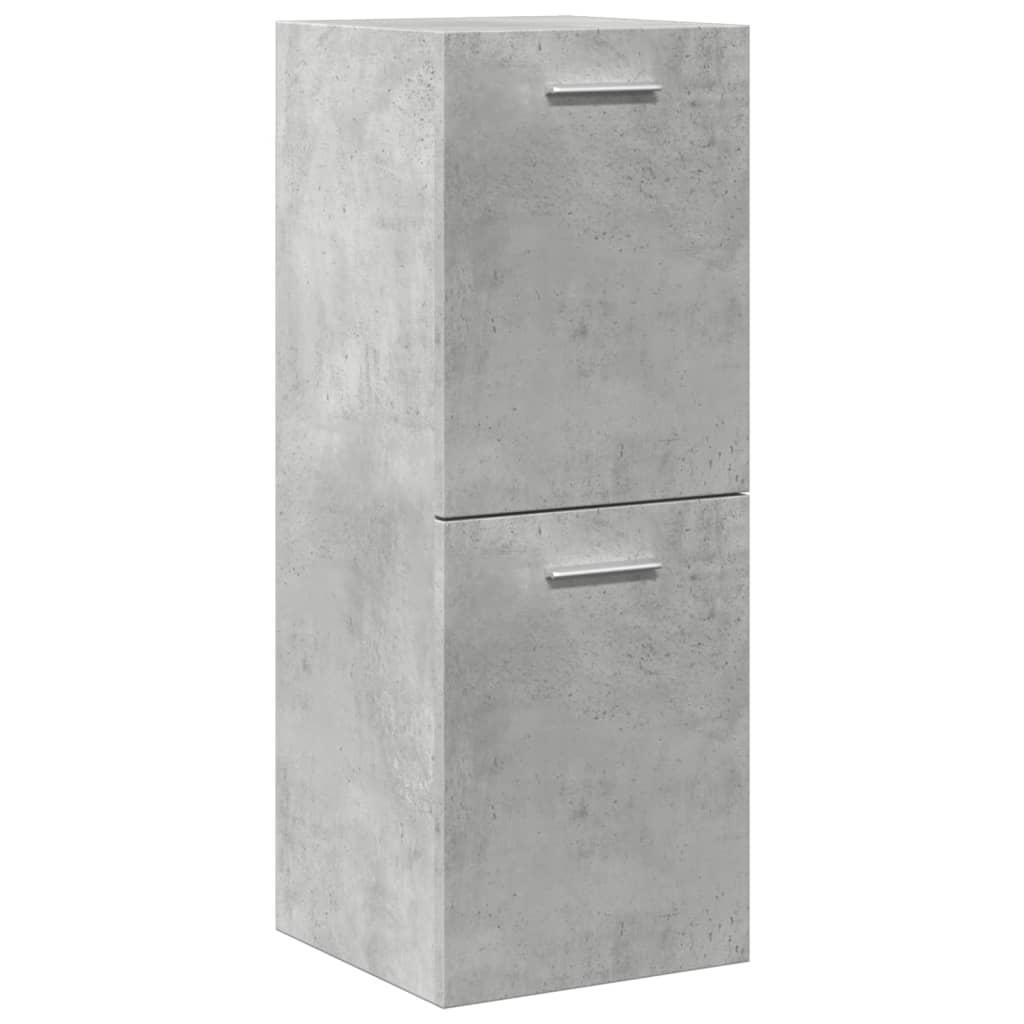 Bathroom furniture set, 4-piece, concrete grey, wood