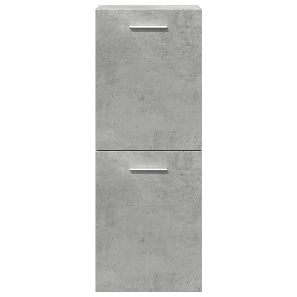 Bathroom furniture set, 4-piece, concrete grey, wood