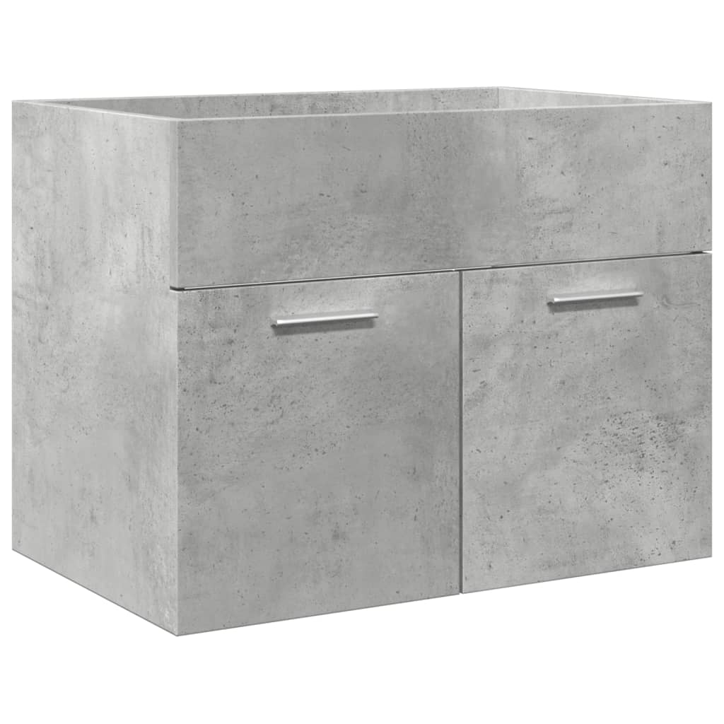 Bathroom furniture set, 4-piece, concrete grey, wood