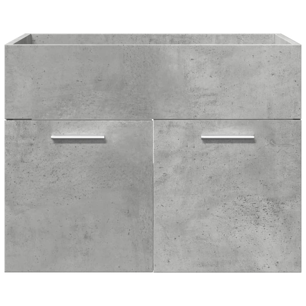 Bathroom furniture set, 4-piece, concrete grey, wood