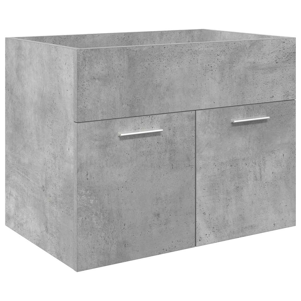Bathroom furniture set, 3-piece, concrete grey, wood