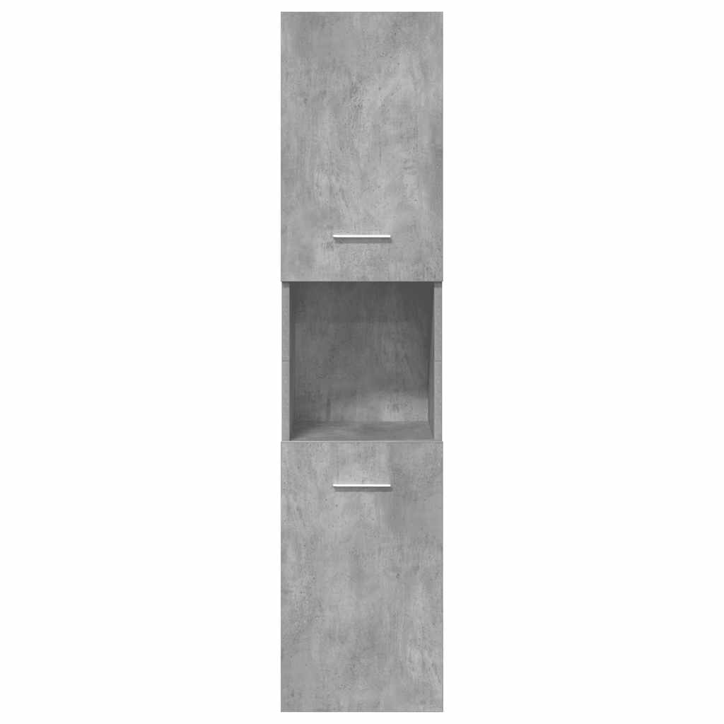 Bathroom furniture set, 4-piece, concrete grey, wood