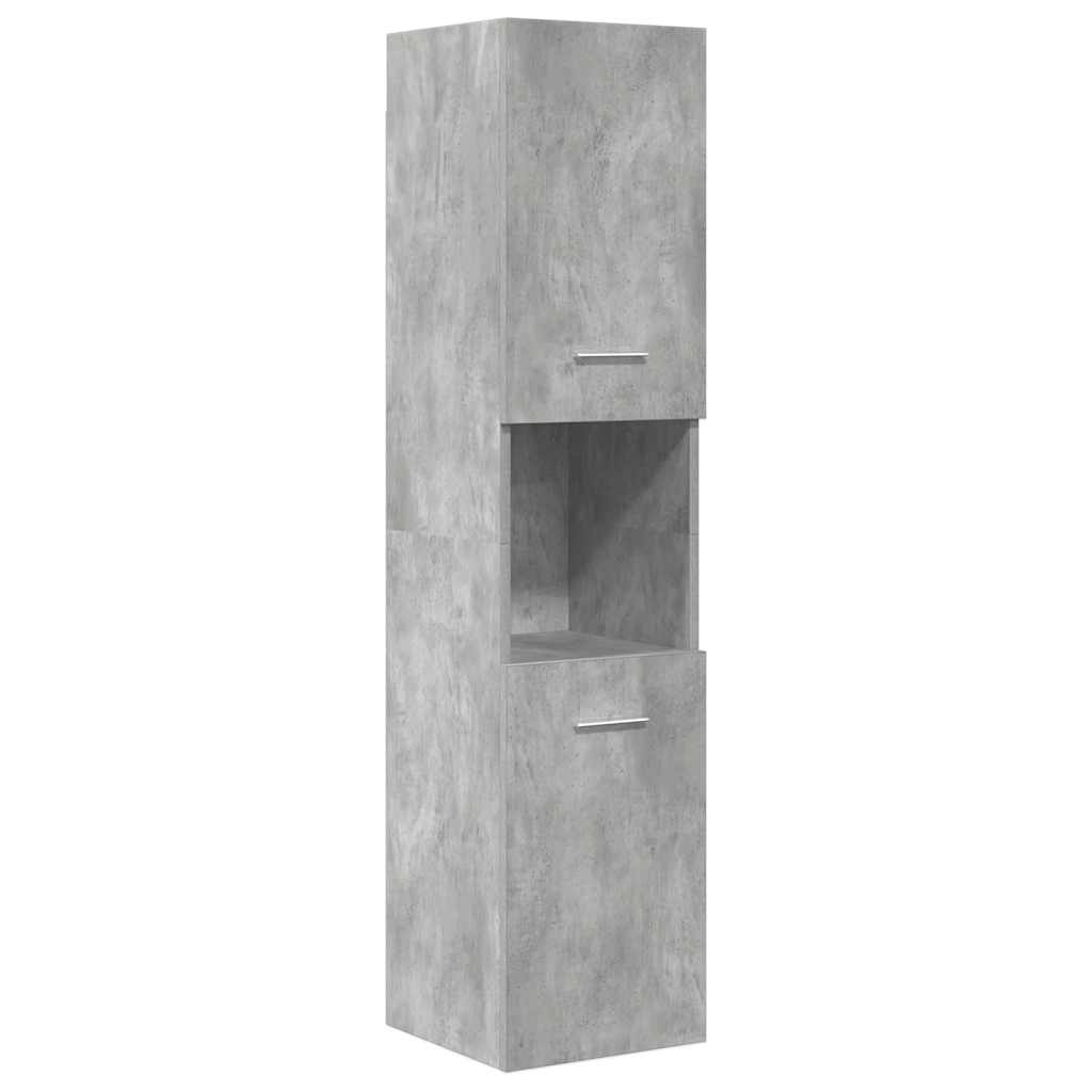 Bathroom furniture set, 4-piece, concrete grey, wood