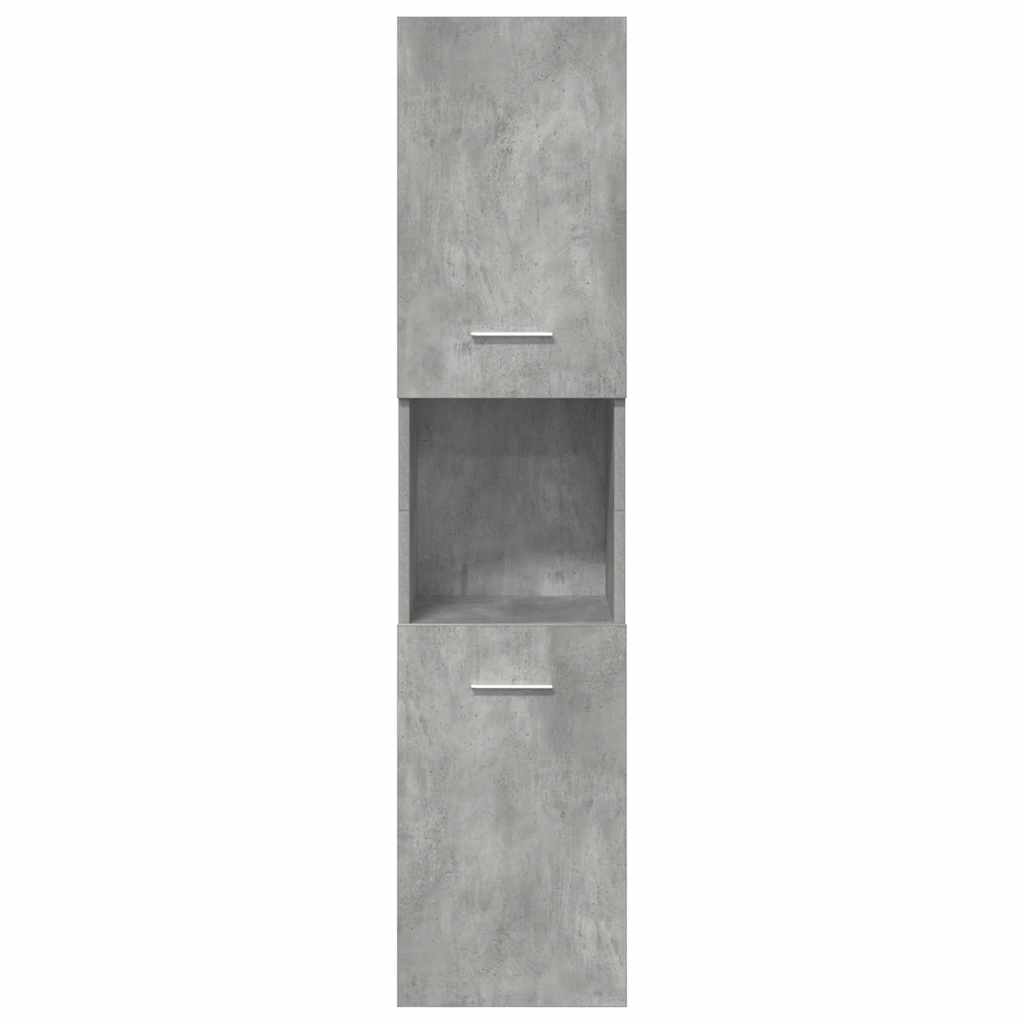 Bathroom furniture set, 4-piece, concrete grey, wood