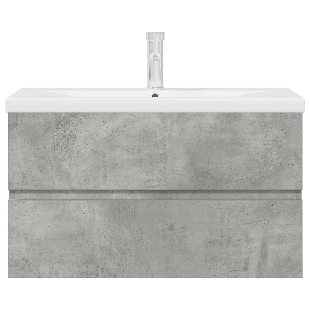 Bathroom furniture set, 2-piece, concrete grey, wood