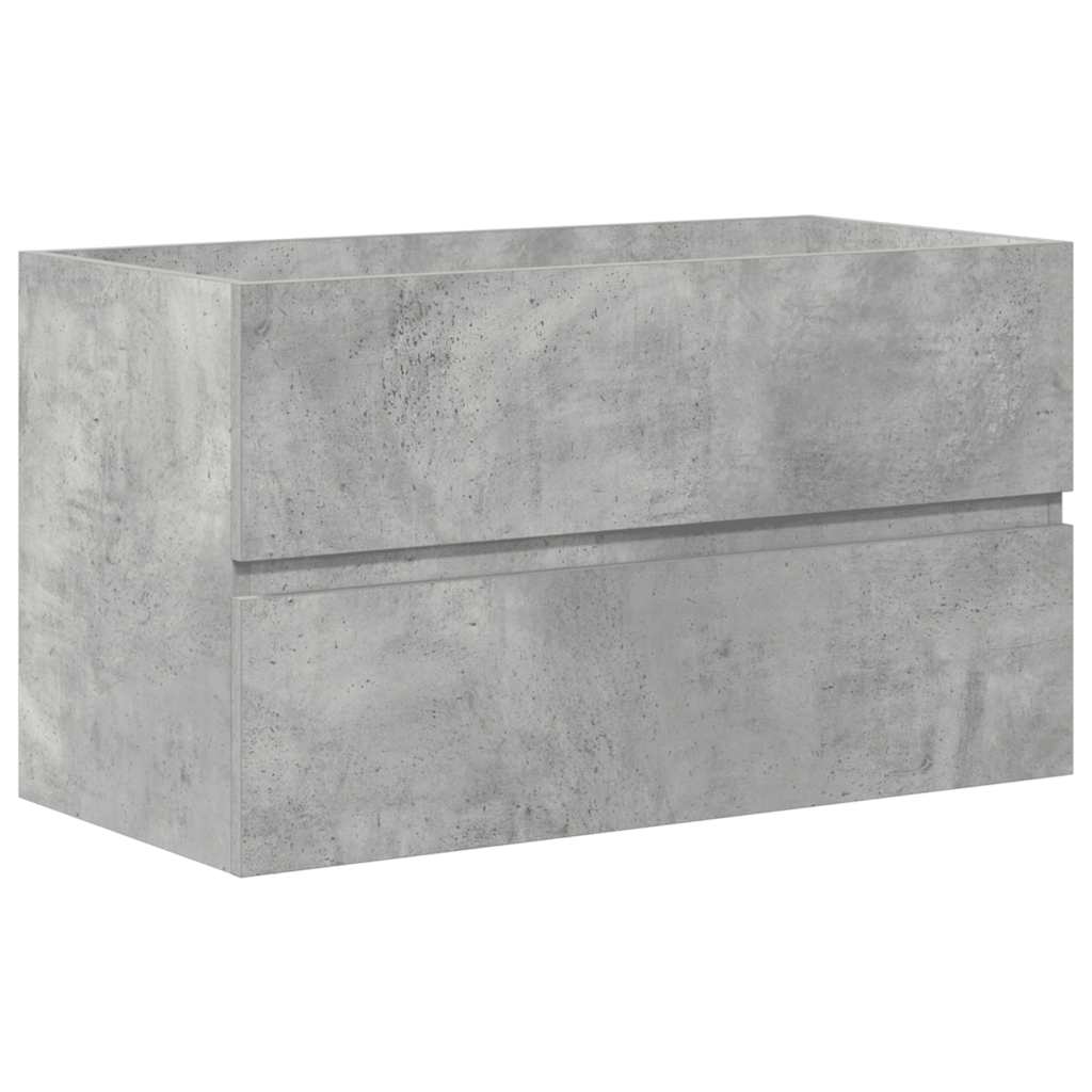 Bathroom furniture set, 2-piece, concrete grey, wood