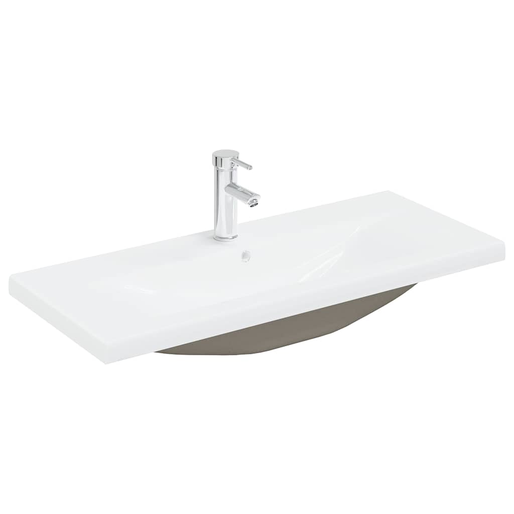 Bathroom furniture set, 2-piece, concrete grey, wood