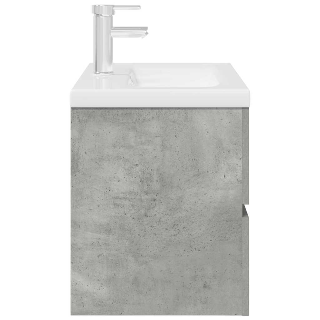 Bathroom furniture set, 2-piece, concrete grey, wood
