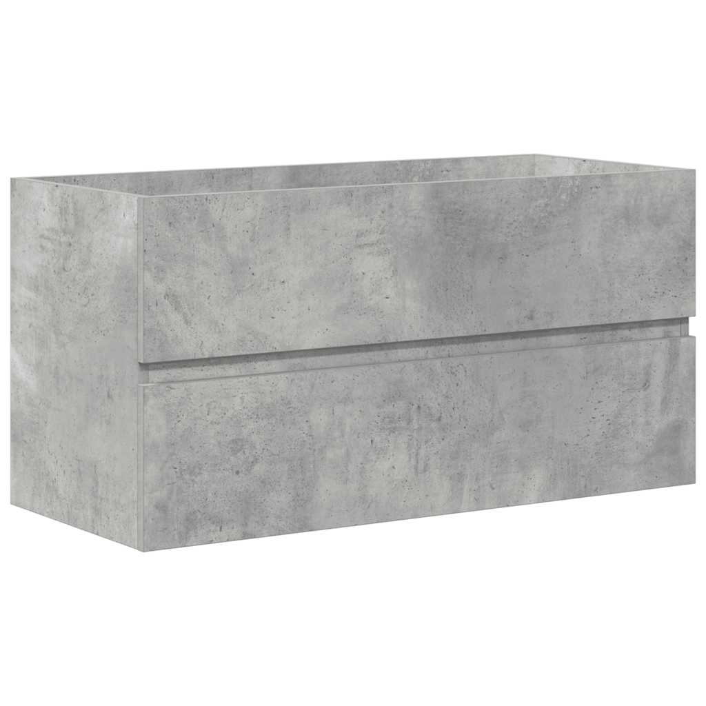 Bathroom furniture set, 2-piece, concrete grey, wood