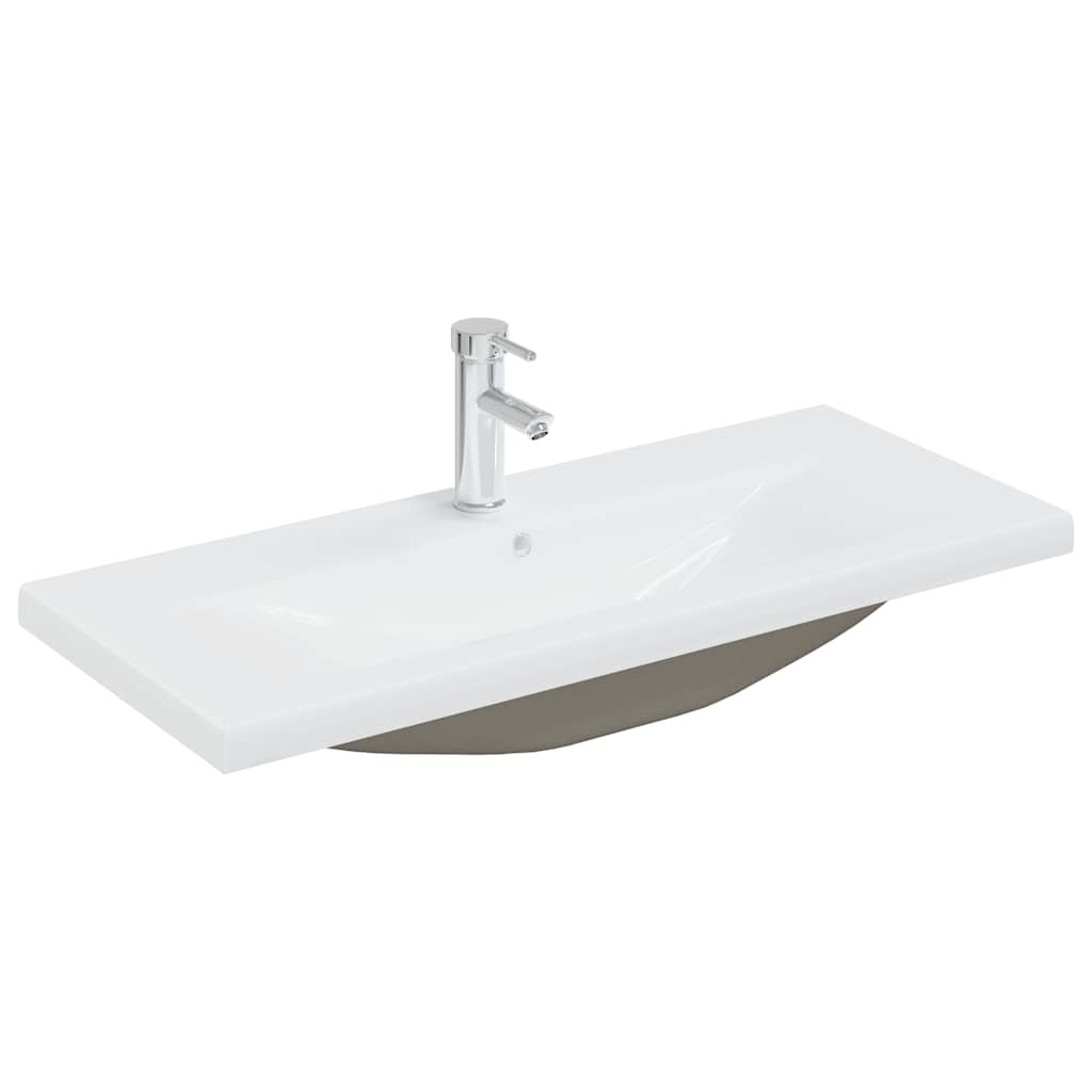 Bathroom furniture set, 2-piece, concrete grey, wood