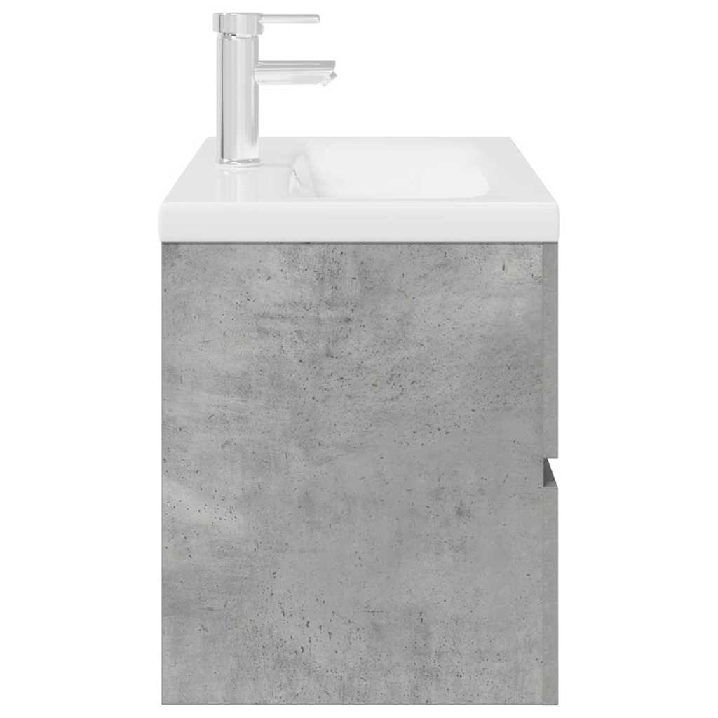 Bathroom furniture set, 2-piece, concrete grey, wood