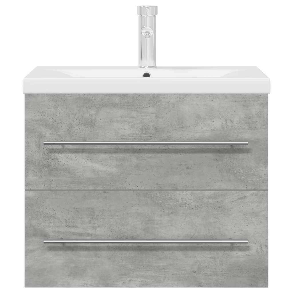 Bathroom furniture set, 2-piece, concrete grey, wood