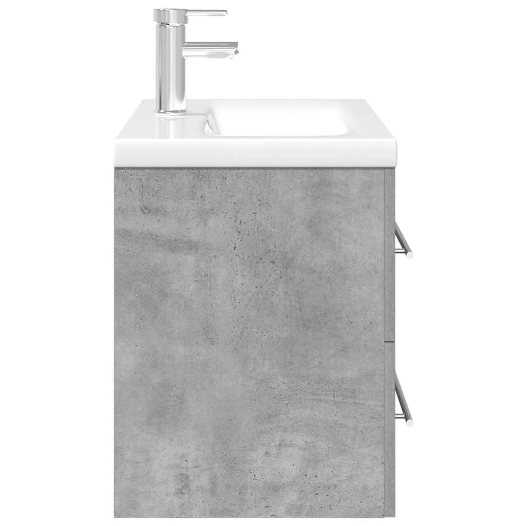 Bathroom furniture set, 2-piece, concrete grey, wood