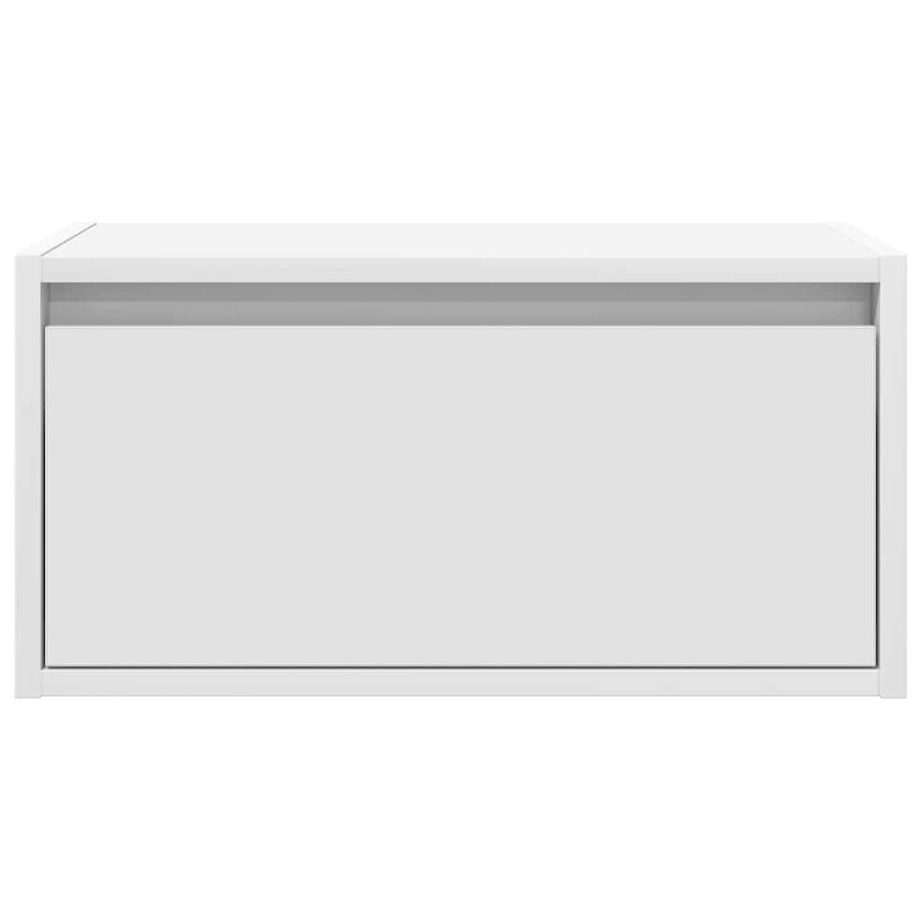 Wall-mounted nightstand with LED, white
