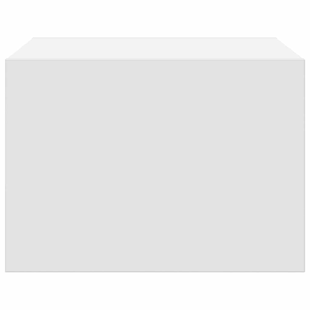 Wall-mounted nightstand with LED, white