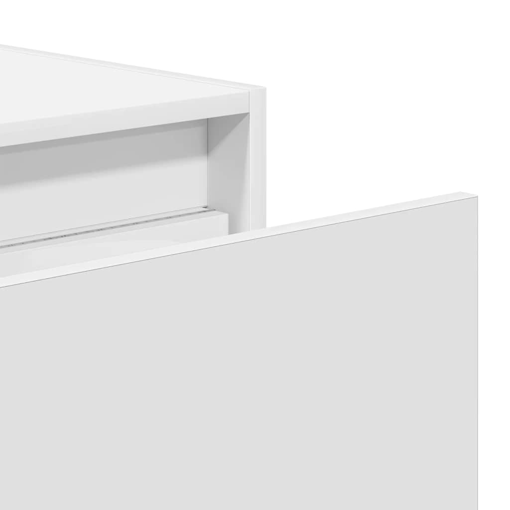 Wall-mounted nightstand with LED, white