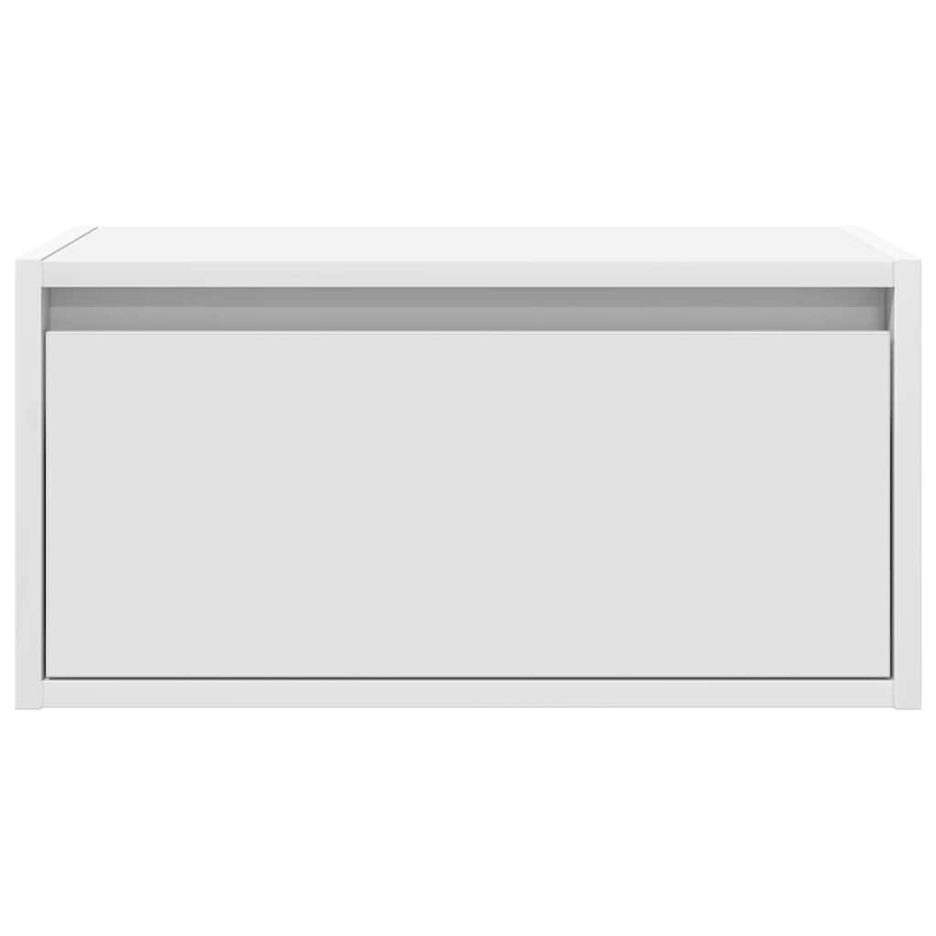 Sieninės naktinės spintelės su LED, 2vnt., baltos