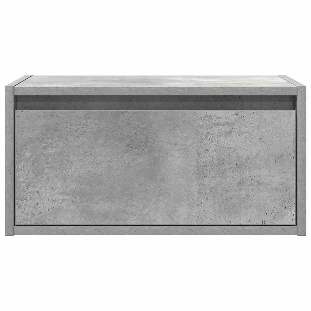 Wall-mounted nightstand with LED, concrete grey