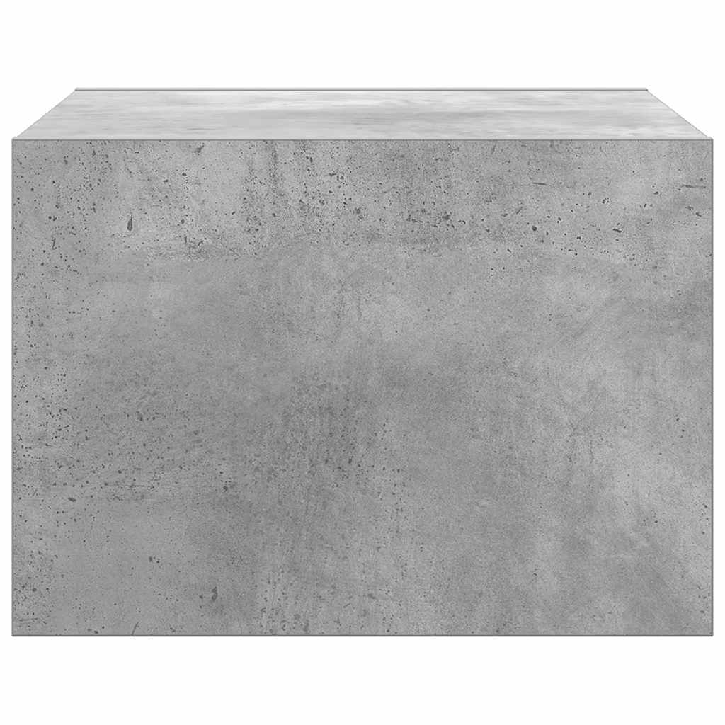 Wall-mounted nightstand with LED, concrete grey