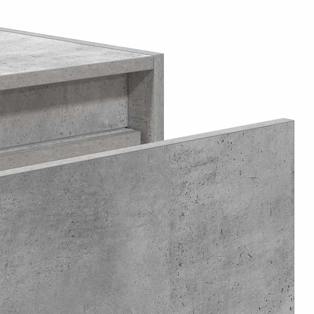 Wall-mounted nightstand with LED, concrete grey