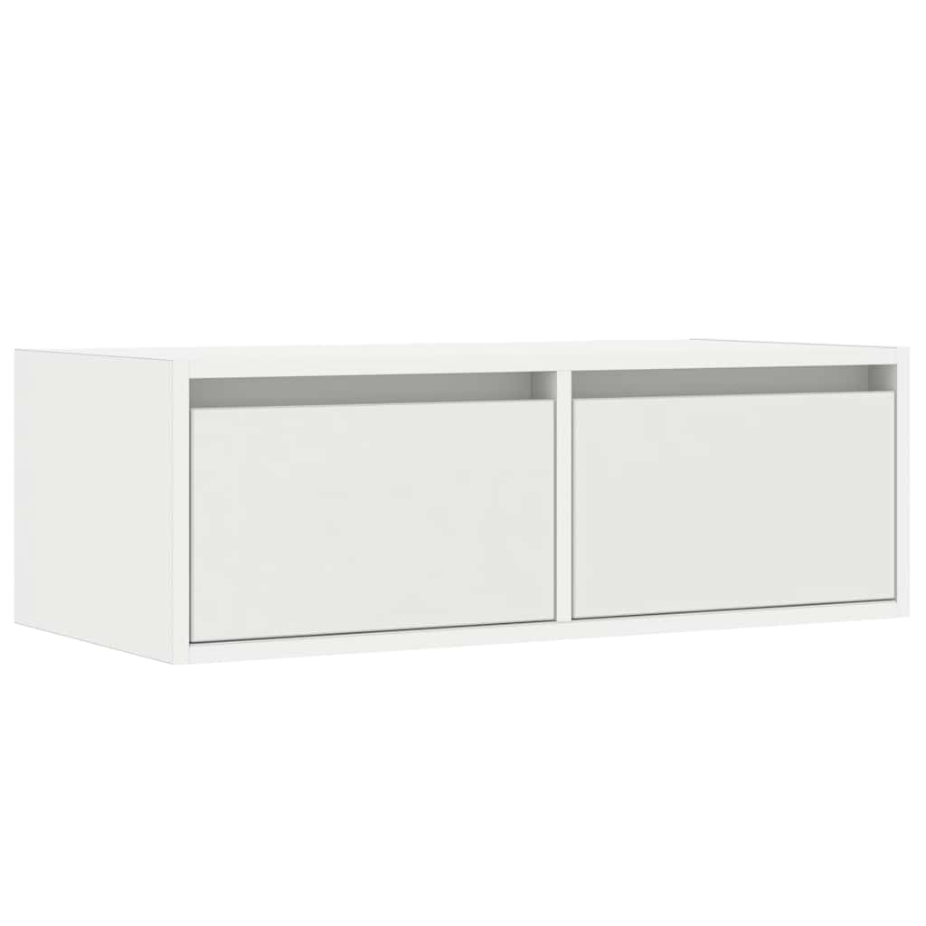Televizoriaus spintelė su LED apšvietimu, balta, 75x35,5x25 cm