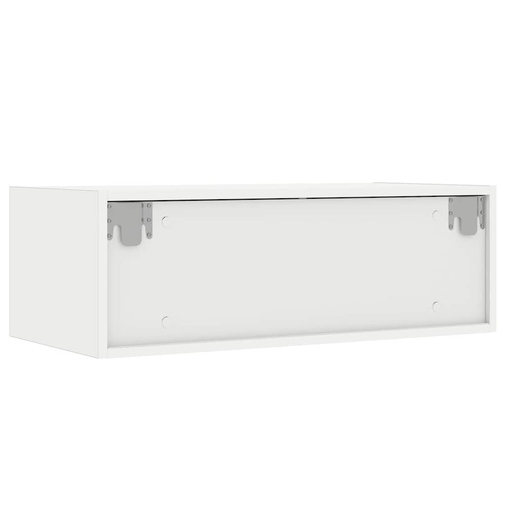 Televizoriaus spintelė su LED apšvietimu, balta, 75x35,5x25 cm