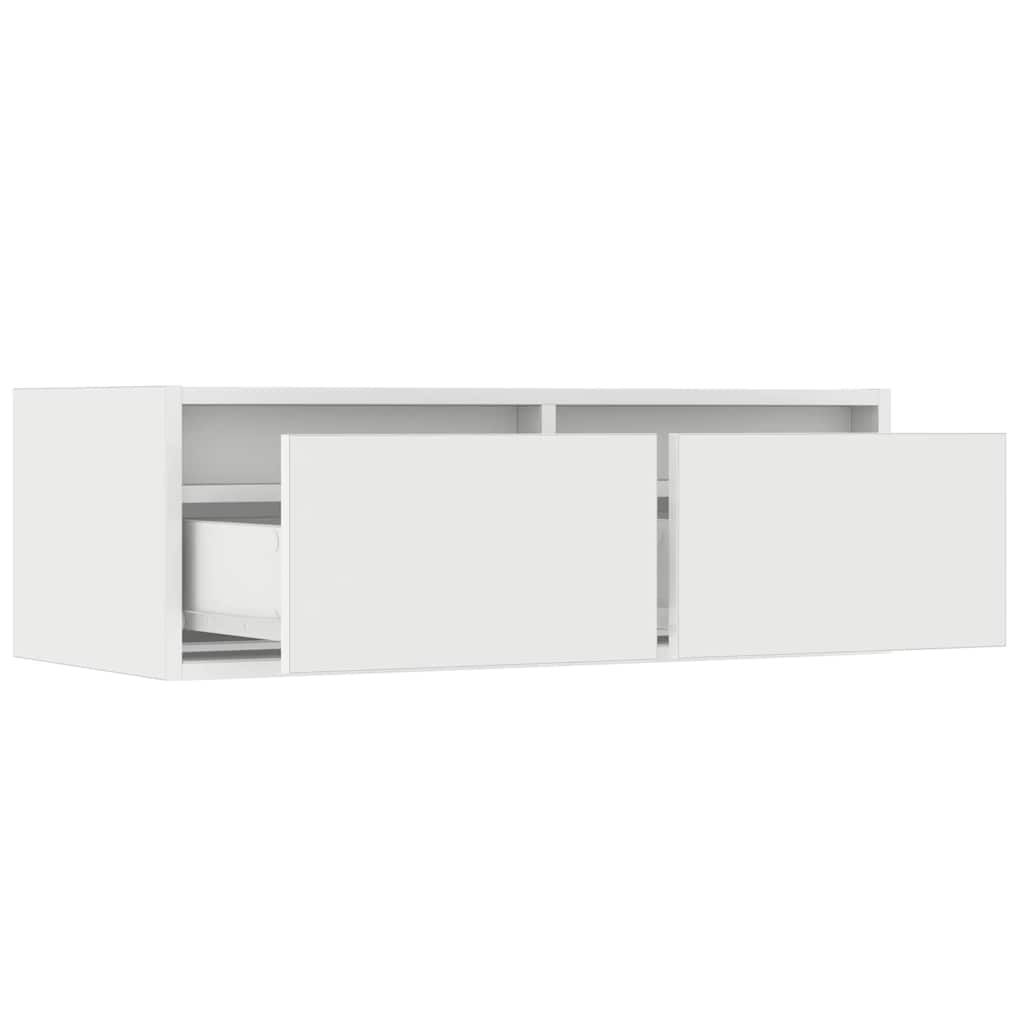 Televizoriaus spintelė su LED apšvietimu, balta, 75x35,5x25 cm
