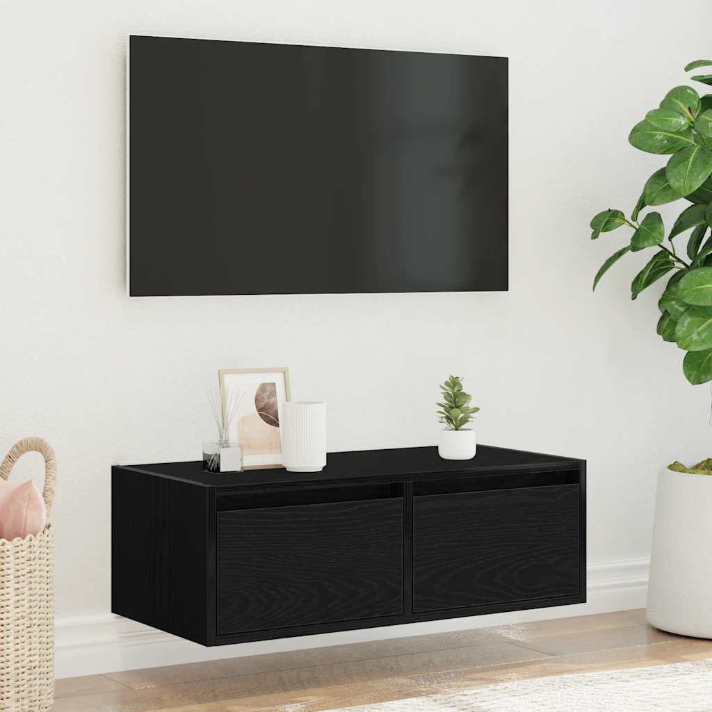 Televizoriaus spintelė su LED apšvietimu, 75x35,5x25 cm