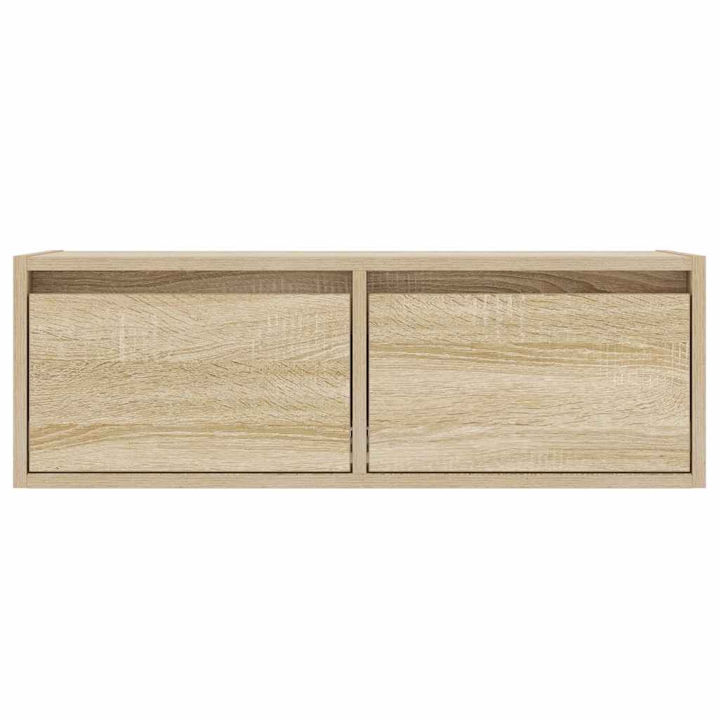Televizoriaus spintelė su LED apšvietimu, ąžuolo, 75x35,5x25 cm