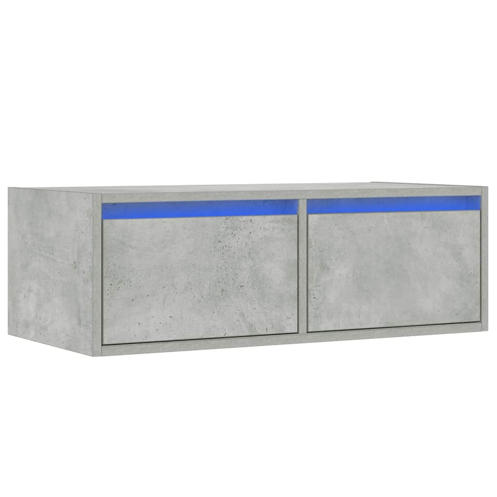 TV spintelė su LED apšvietimu, betono pilka, 75x35,5x25 cm