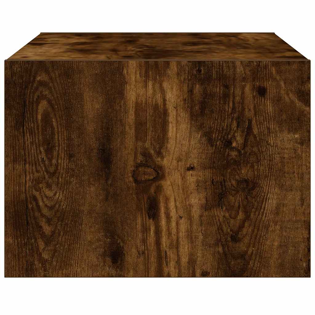 Televizoriaus spintelė su LED, dūminio ąžuolo, 75x35,5x25 cm