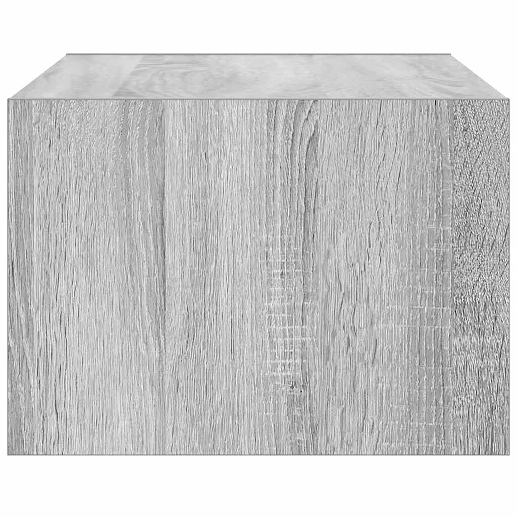 Televizoriaus spintelė su LED, pilka ąžuolo, 75x35,5x25 cm