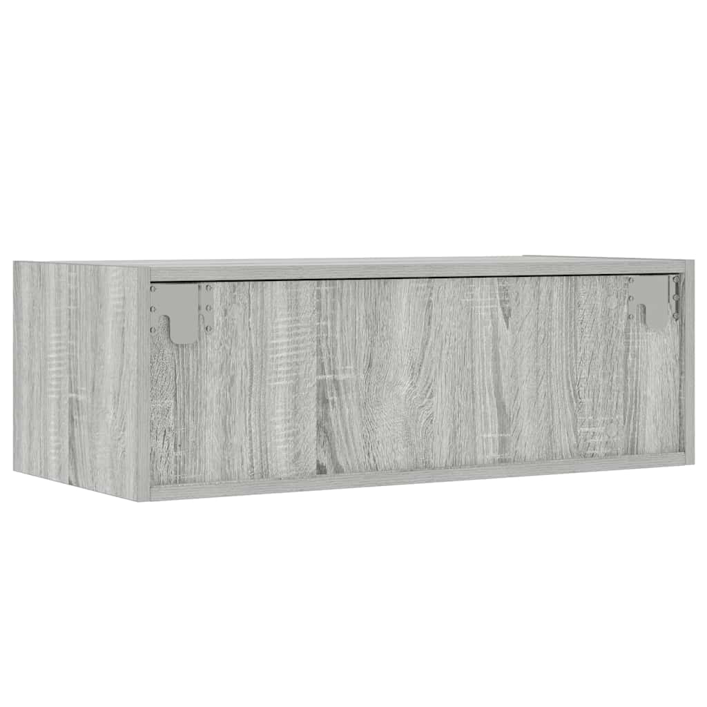 Televizoriaus spintelė su LED, pilka ąžuolo, 75x35,5x25 cm