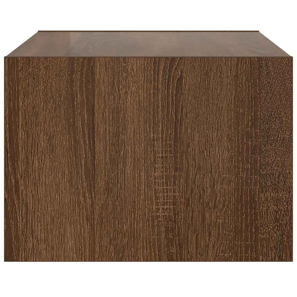 TV Cabinet with LED Lights, Brown Oak, 75x35.5x25 cm