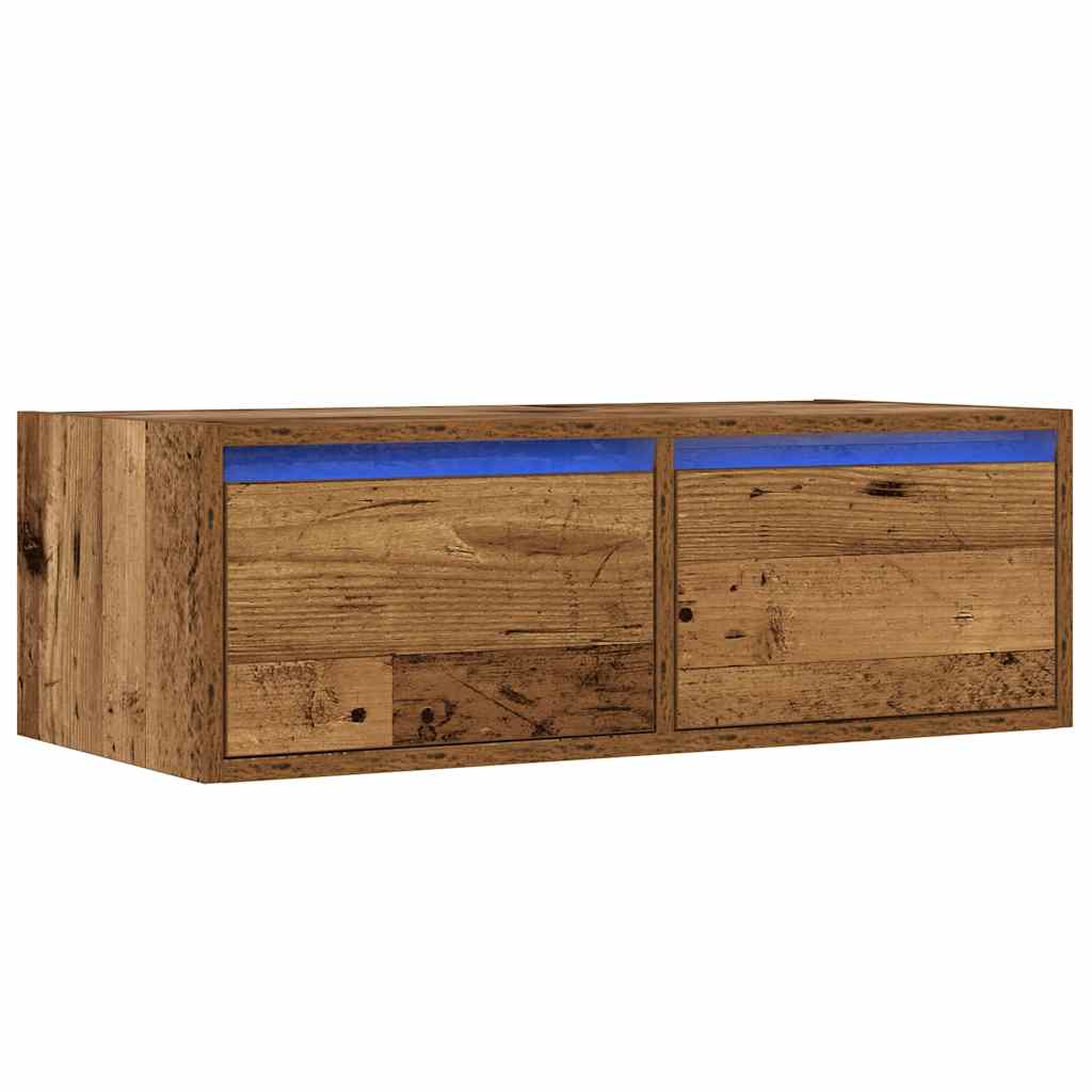 Televizora skapītis ar LED, koka, 75x35,5x25 cm
