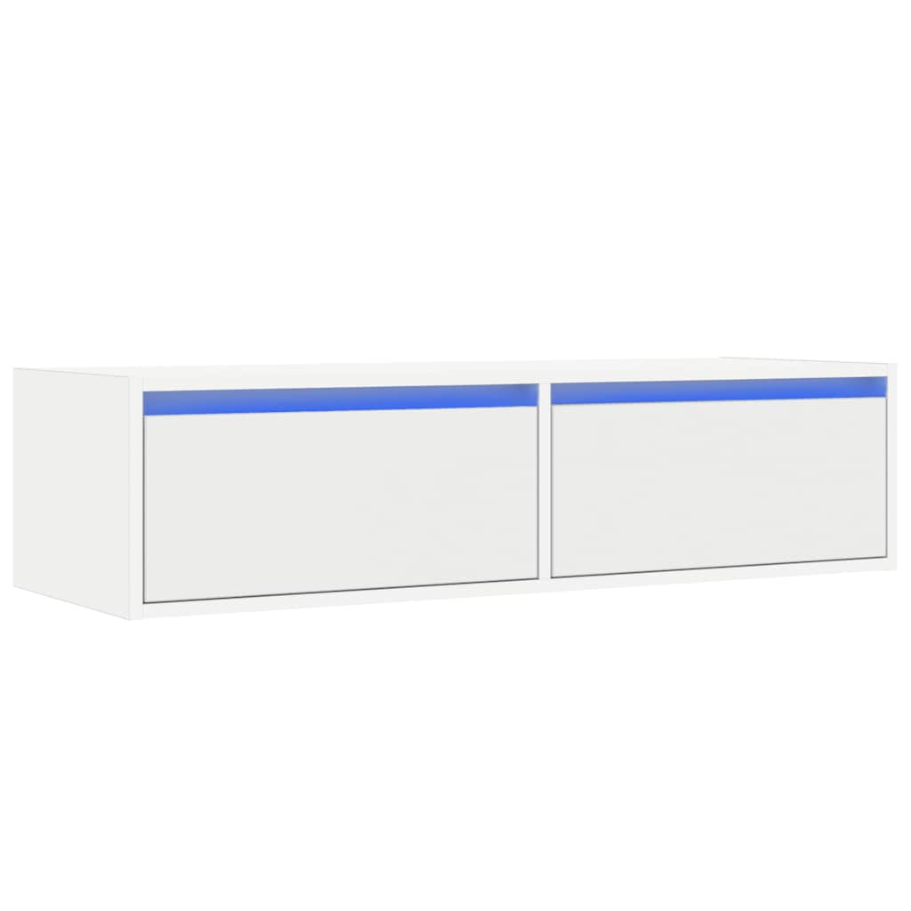 LED TV cabinet, white, 100x35.5x25 cm
