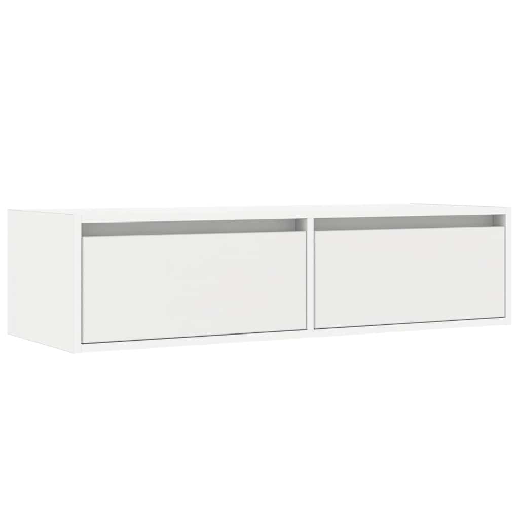 LED TV cabinet, white, 100x35.5x25 cm