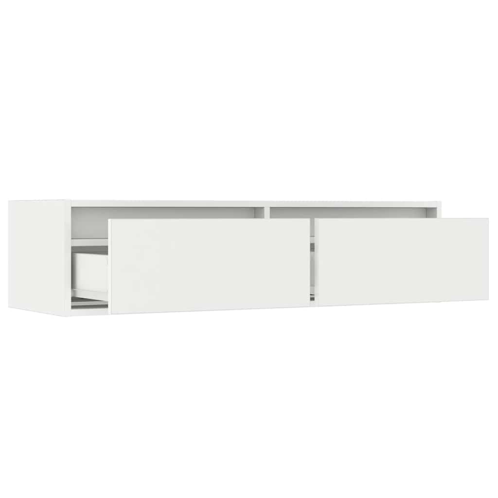 LED TV cabinet, white, 100x35.5x25 cm