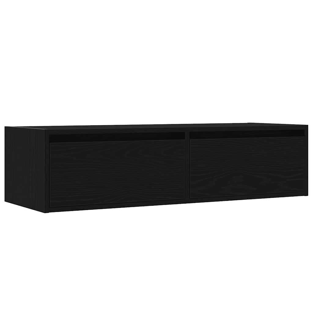 Televizoriaus spintelė su LED apšvietimu, juoda, 100X35,5x25 cm