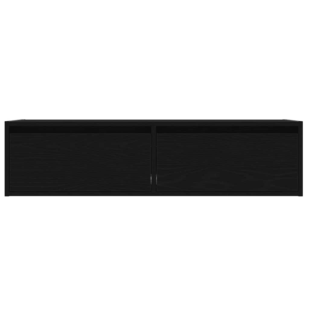 Televizoriaus spintelė su LED apšvietimu, juoda, 100X35,5x25 cm