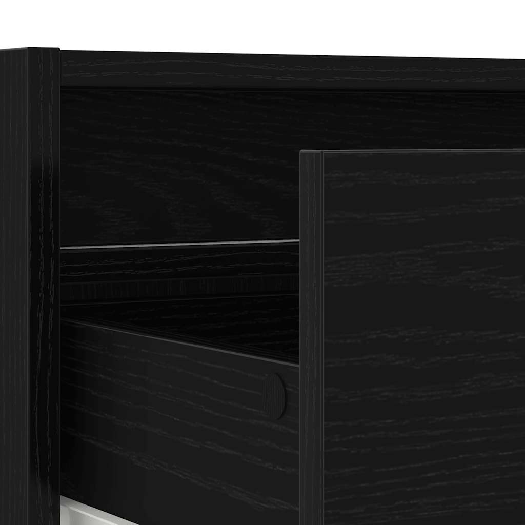 Televizoriaus spintelė su LED apšvietimu, juoda, 100X35,5x25 cm