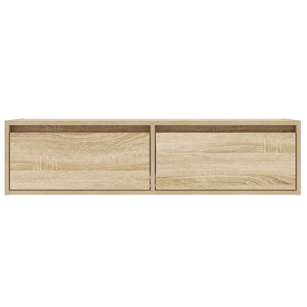 TV skapītis ar LED apgaismojumu, ozolkoka, 100x35,5x25 cm
