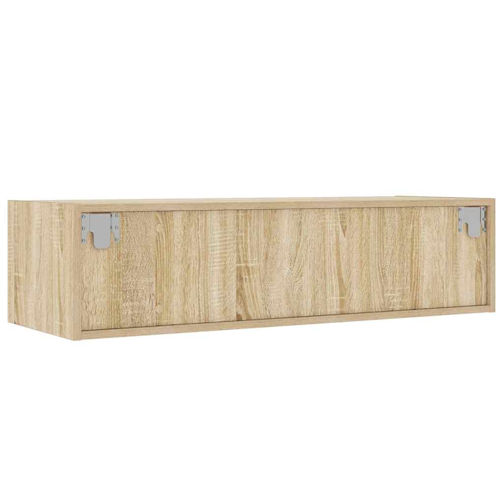 TV skapītis ar LED apgaismojumu, ozolkoka, 100x35,5x25 cm