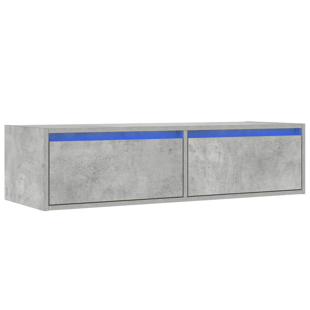 TV spintelė su LED apšvietimu, betono pilka, 100X35,5x25 cm