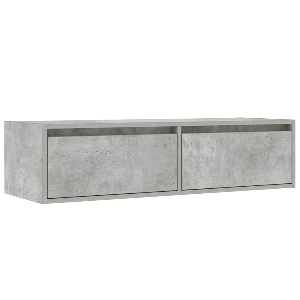 TV spintelė su LED apšvietimu, betono pilka, 100X35,5x25 cm