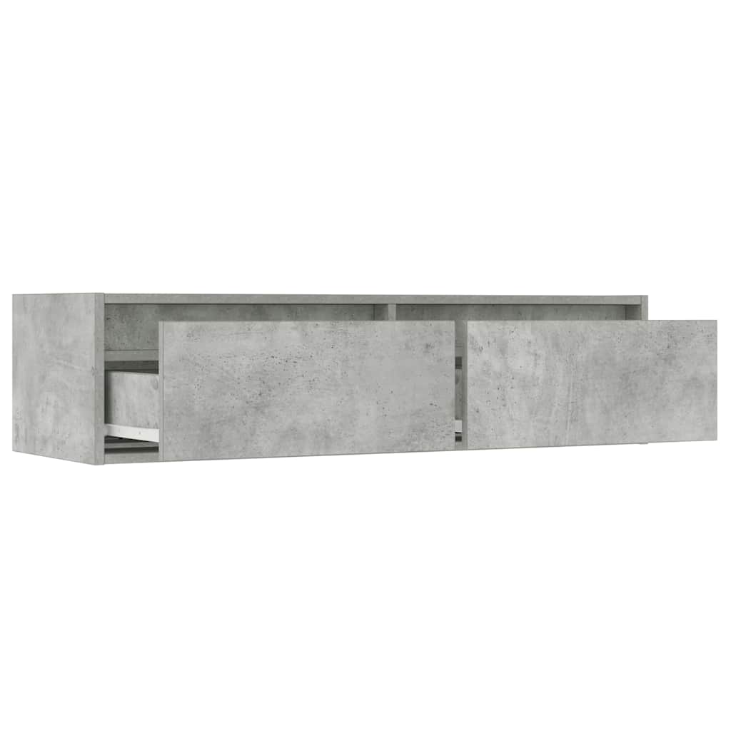 TV spintelė su LED apšvietimu, betono pilka, 100X35,5x25 cm