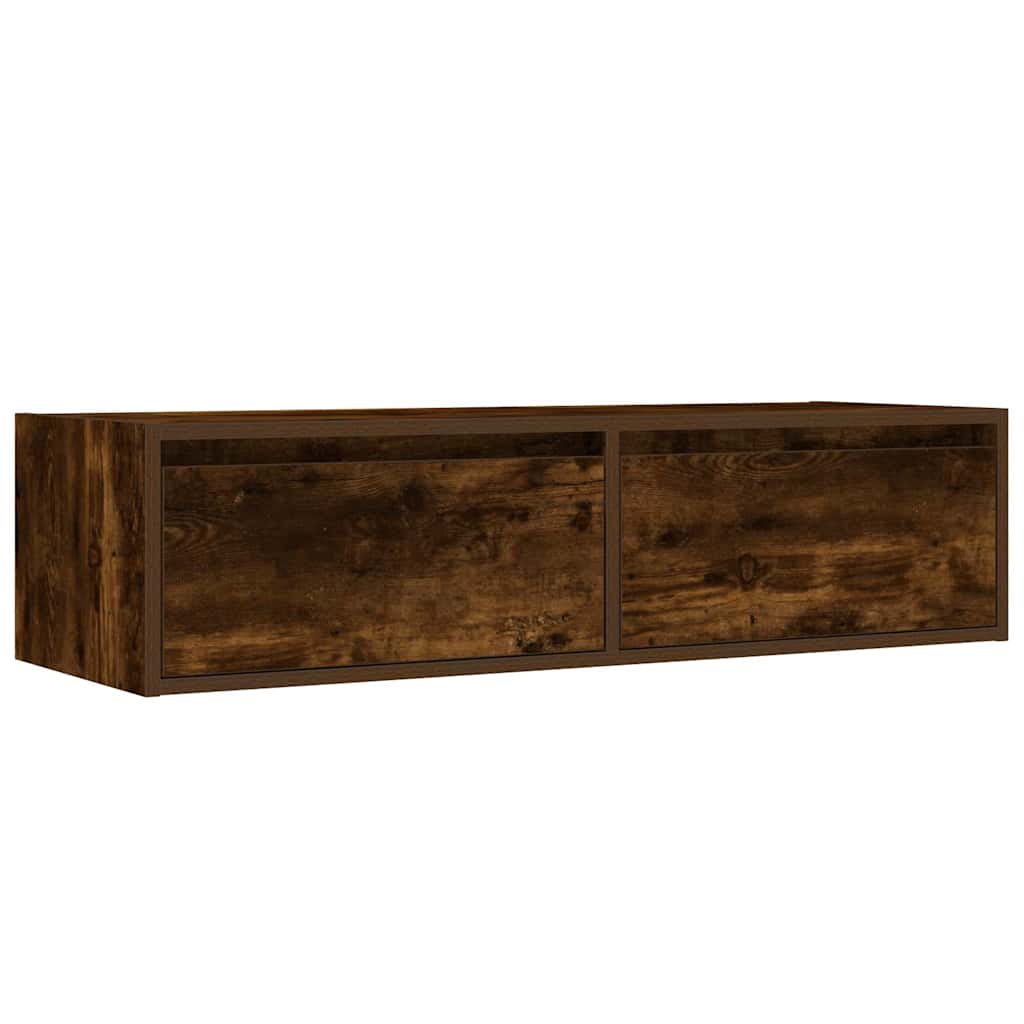 TV spintelė su LED lemputėmis, dūminio ąžuolo, 100X35,5x25 cm