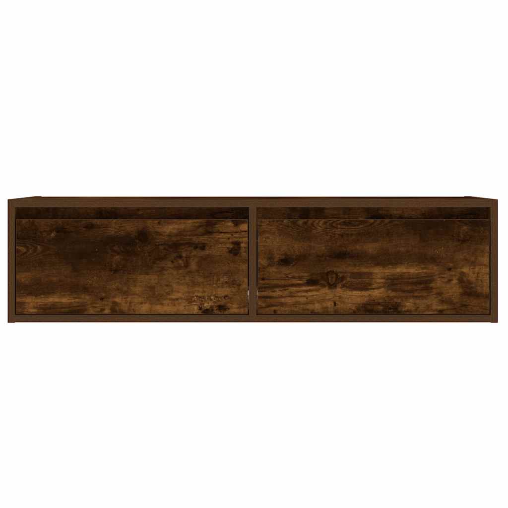 TV spintelė su LED lemputėmis, dūminio ąžuolo, 100X35,5x25 cm