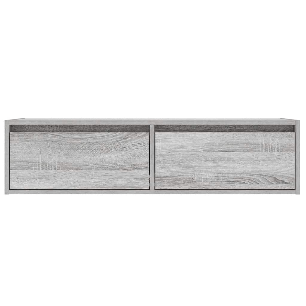 Televizoriaus spintelė su LED, pilka ąžuolo, 100X35,5x25 cm