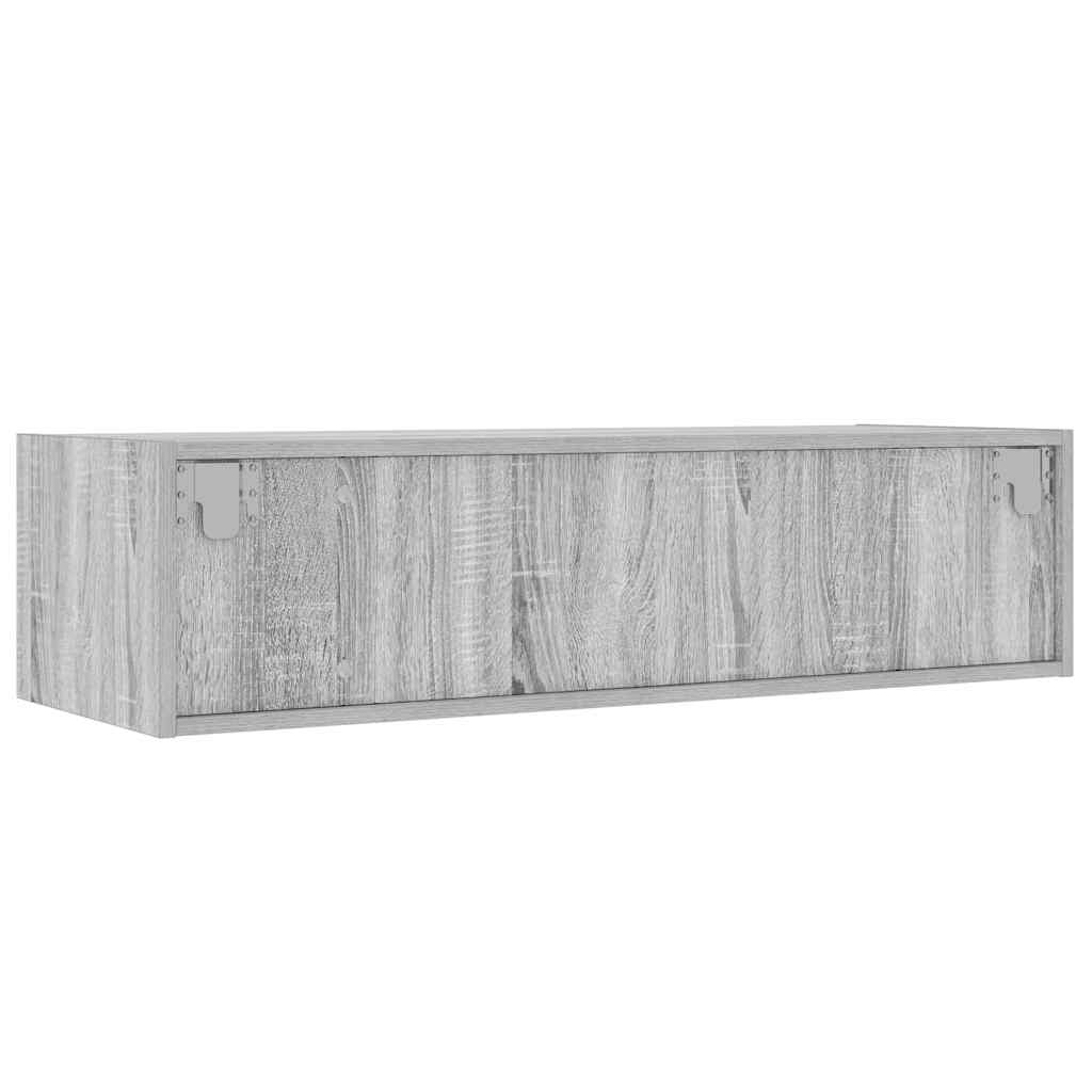 Televizoriaus spintelė su LED, pilka ąžuolo, 100X35,5x25 cm